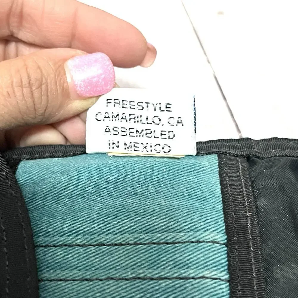 Freestyle Teal Tri-Fold Wallet Nylon Surf Skate Y2K Organizer Vintage
